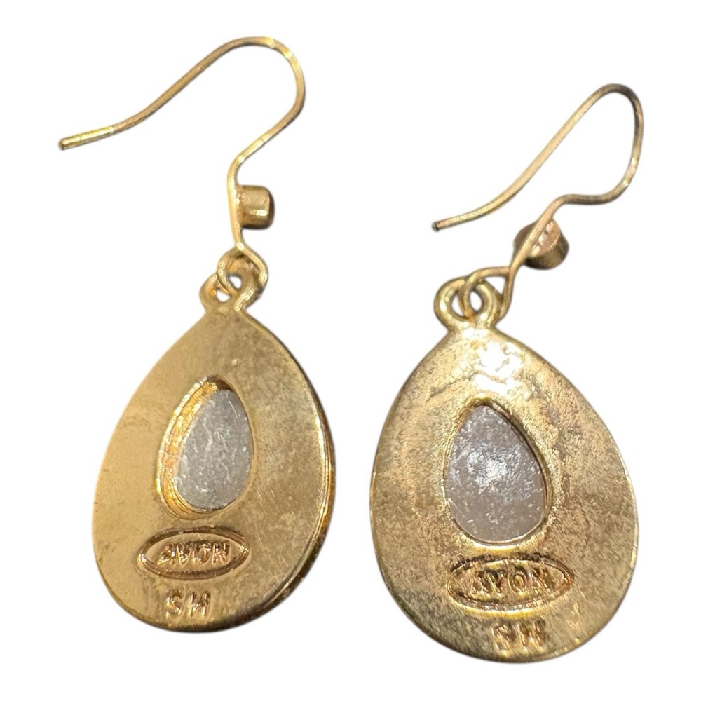 Avon (stamped) Vintage Gold tone & gold cabochon necklace/earring set. JB5 - Picture 8 of 9